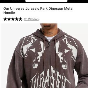 Jurassic park zip up hoodie medium men